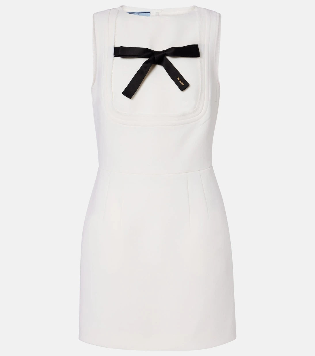 Prada - Bow-detail virgin wool minidress