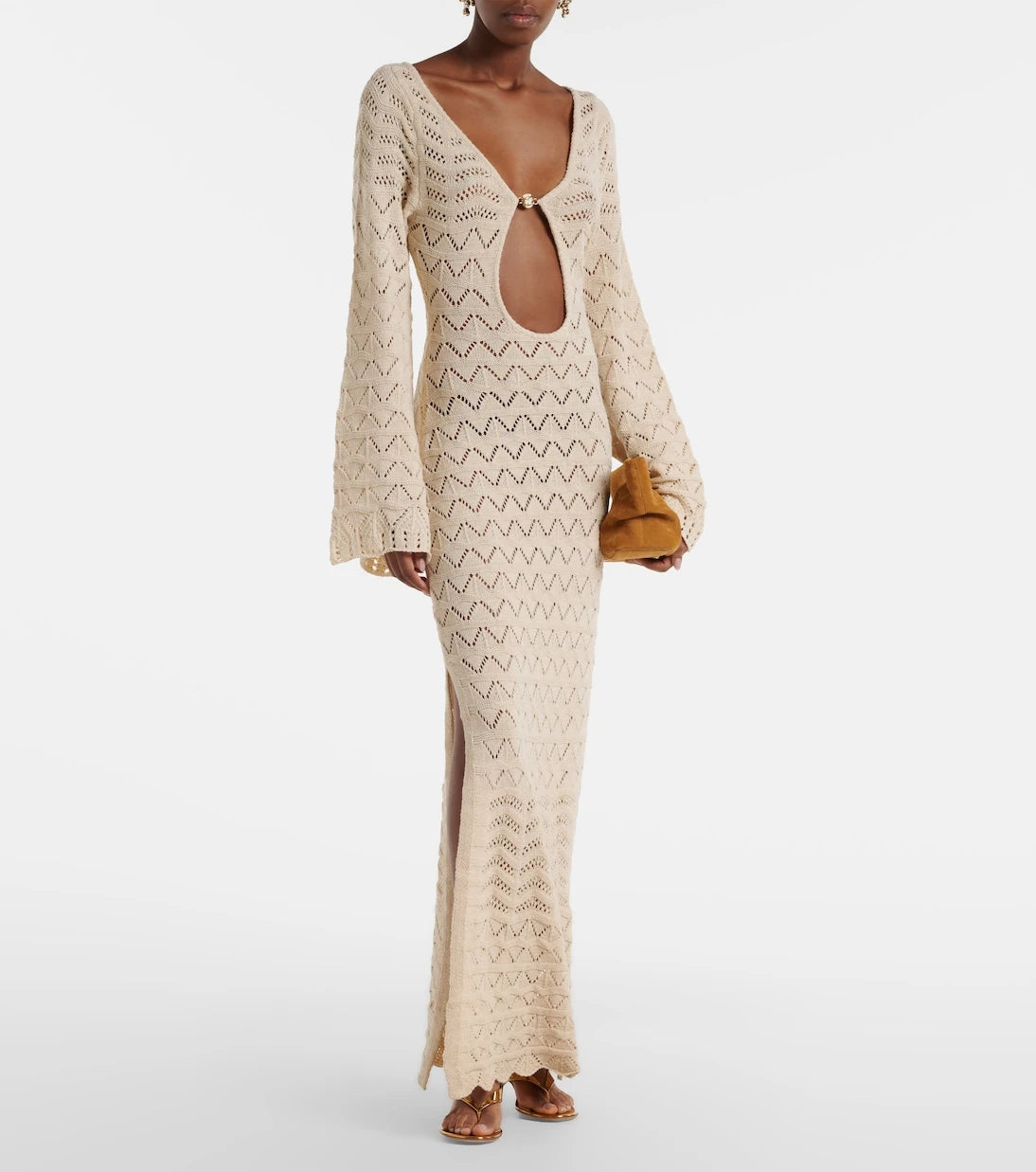 Bananhot - Rey crochet cotton-blend maxi dress