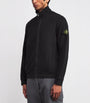 Stone Island Black Cotton Zip-Up Sweatshirt