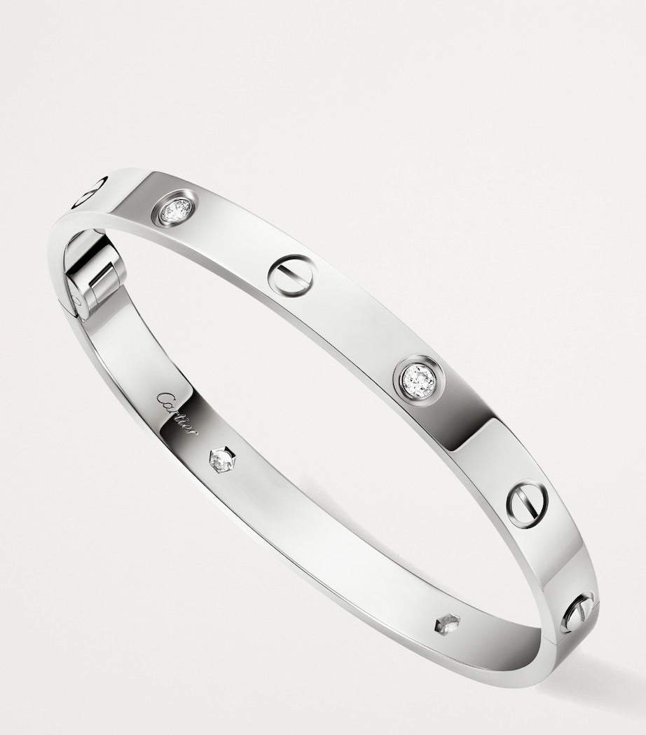 LOVE Classic White Gold 4-Diamond Bracelet - Single-Screw Closure