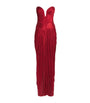 Red Silk Plissé Noor Gown