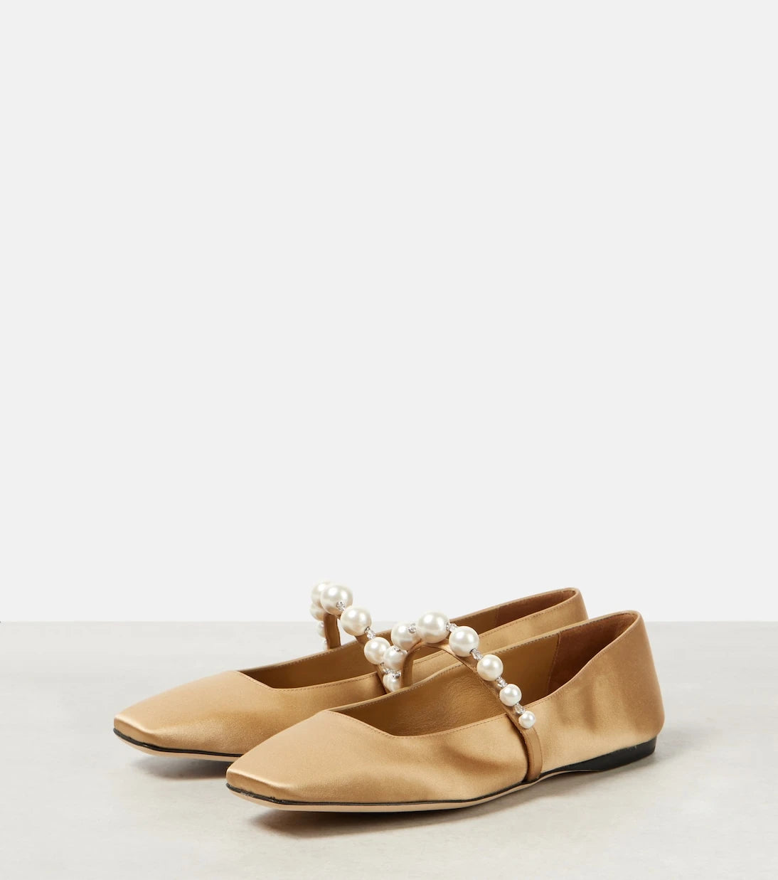 Jimmy Choo - Ade embellished satin Mary Jane flats