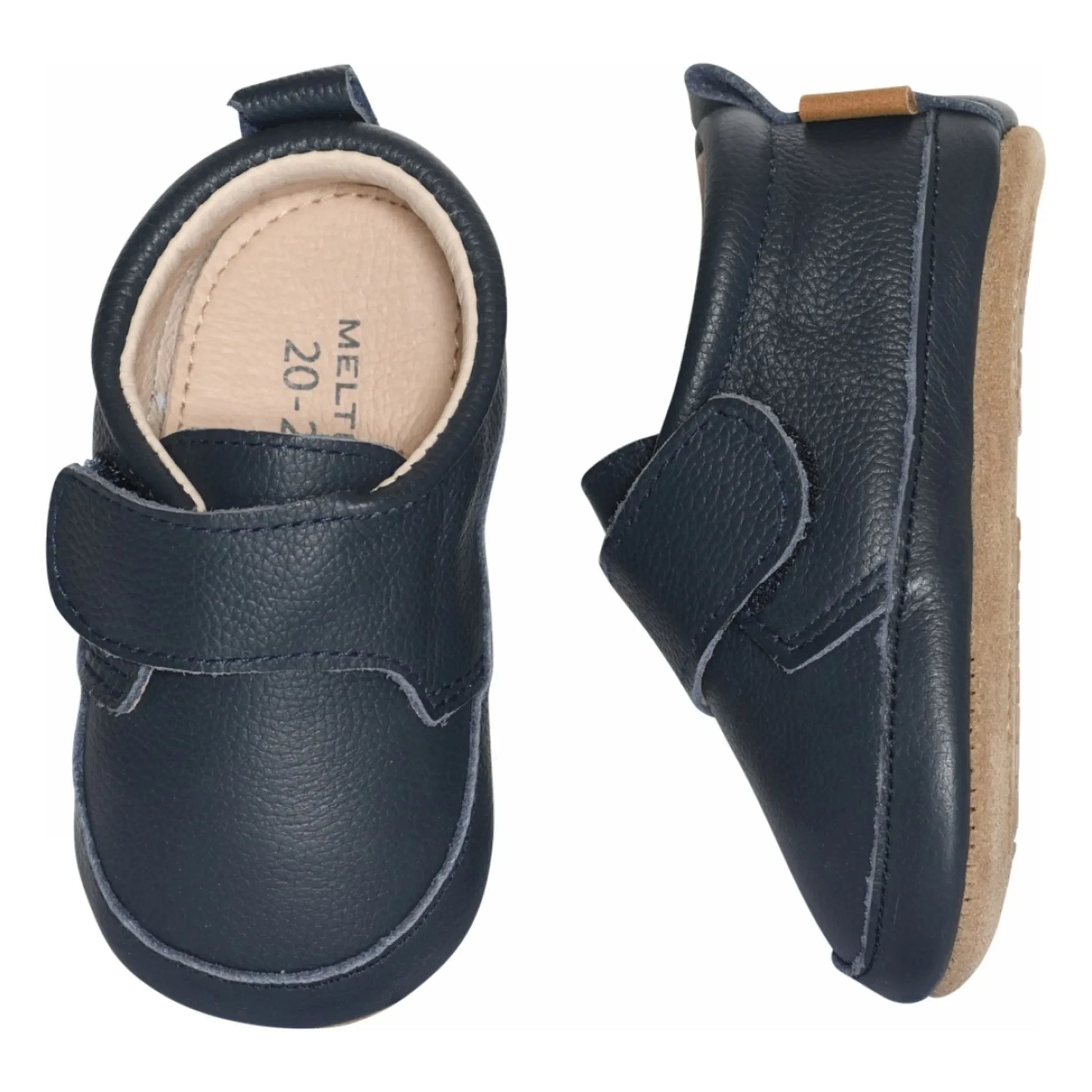 Melton - Leather slippers | Navy blue