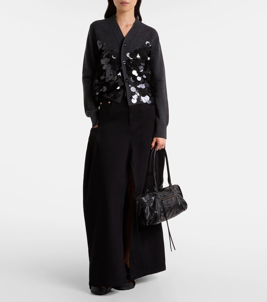 Sacai - Sequined wool cardigan