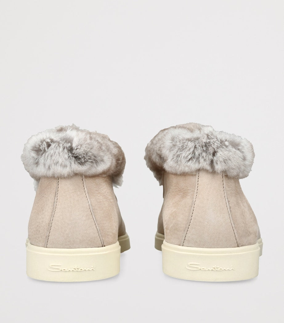 Santoni Pink Suede Hadeel Ankle Boots