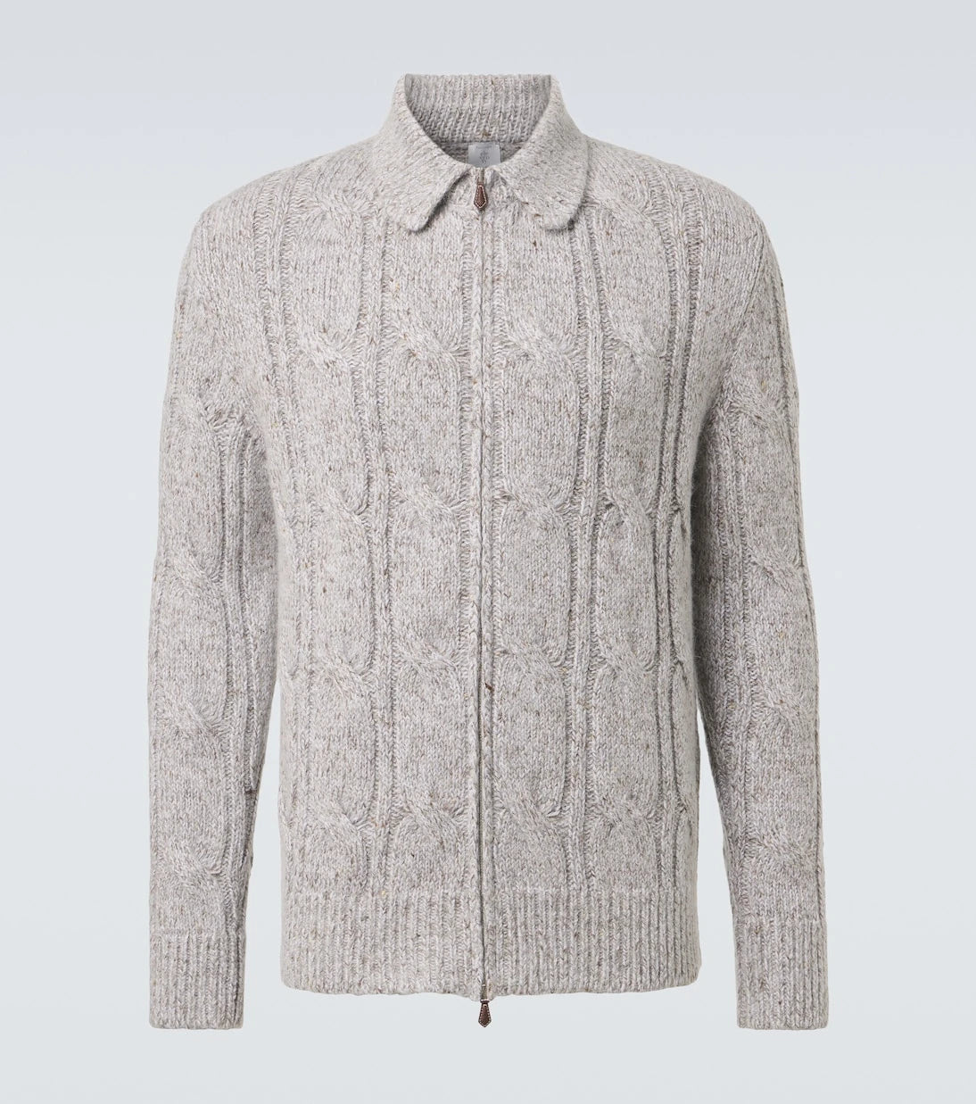 Eleventy - Wool, alpaca and silk-blend zip-up cardigan