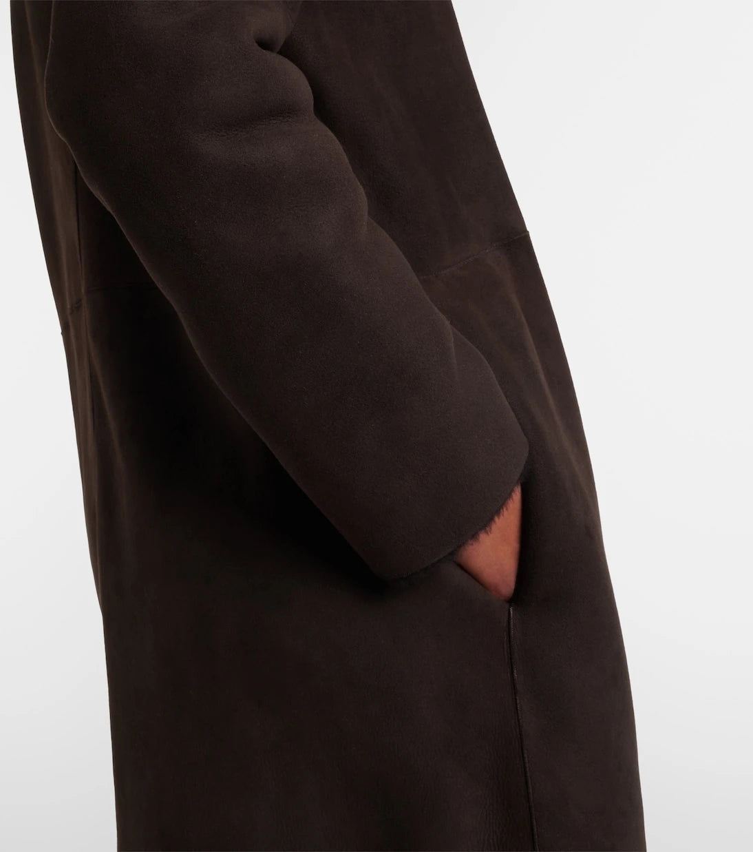 The Row - Anaya hooded shearling-trimmed suede coat