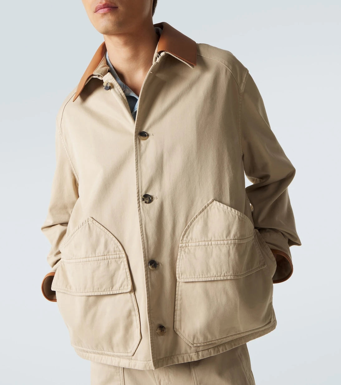Loewe - Paula's Ibiza leather-trimmed cotton jacket