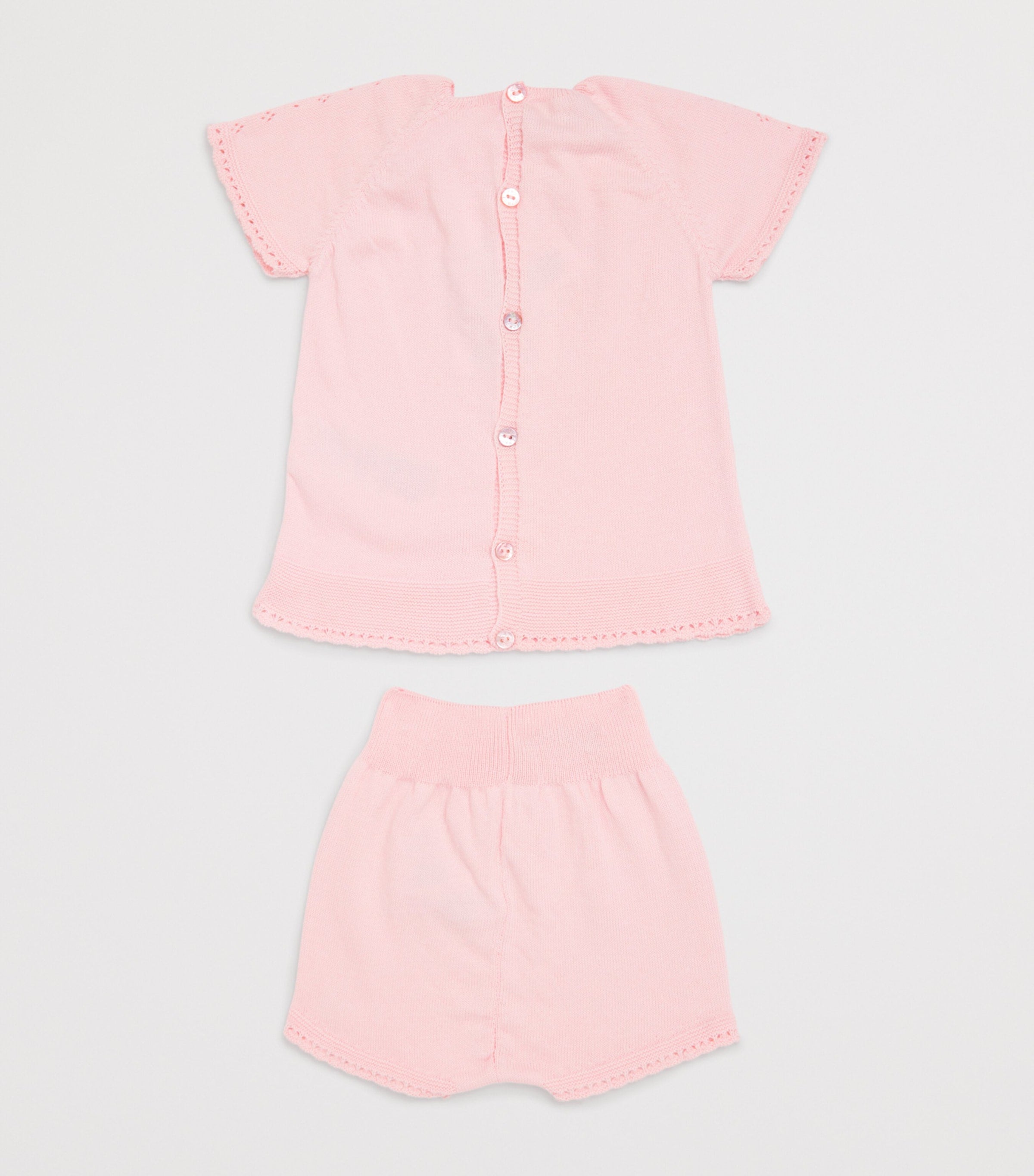 Cotton Knitted Top and Bloomers Set (0-6 Months)