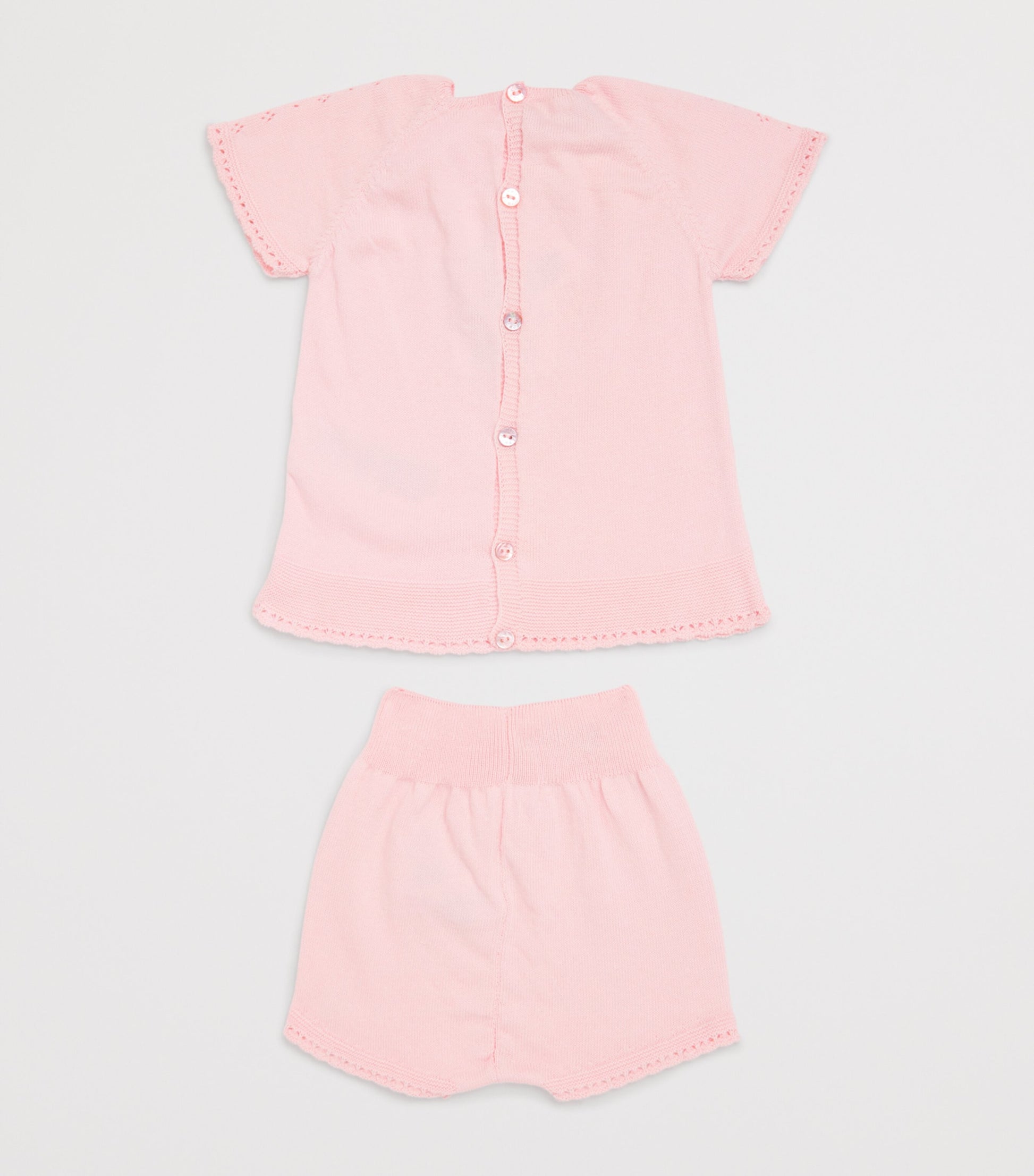 Cotton Knitted Top and Bloomers Set (0-6 Months)