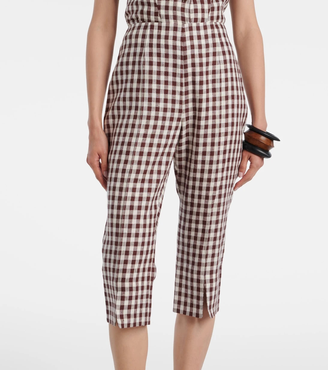 Posse - Sadie gingham linen capri pants