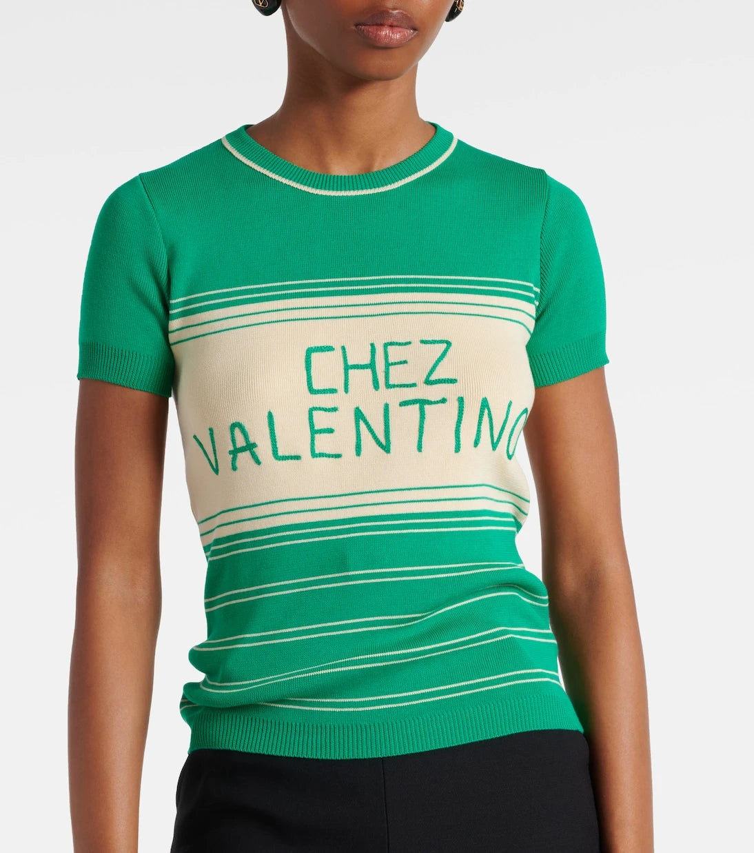 Valentino - Chez Valentino striped cotton top