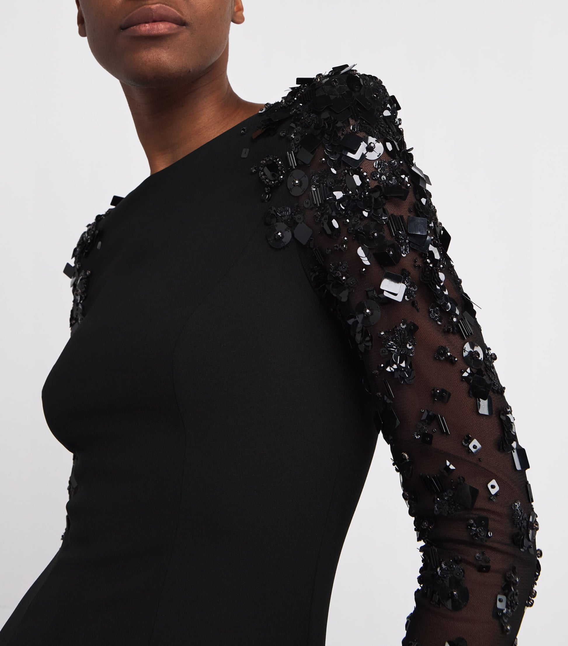 Jenny Packham Black Embellished Sylvia Gown