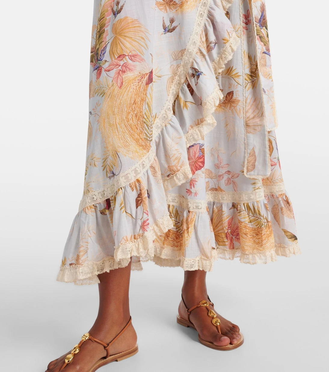 Zimmermann - Ascension floral ruffled cotton midi dress