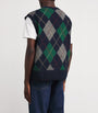 Polo Ralph Lauren Navy Wool-Cotton Big Fit Argyle Sweater Vest