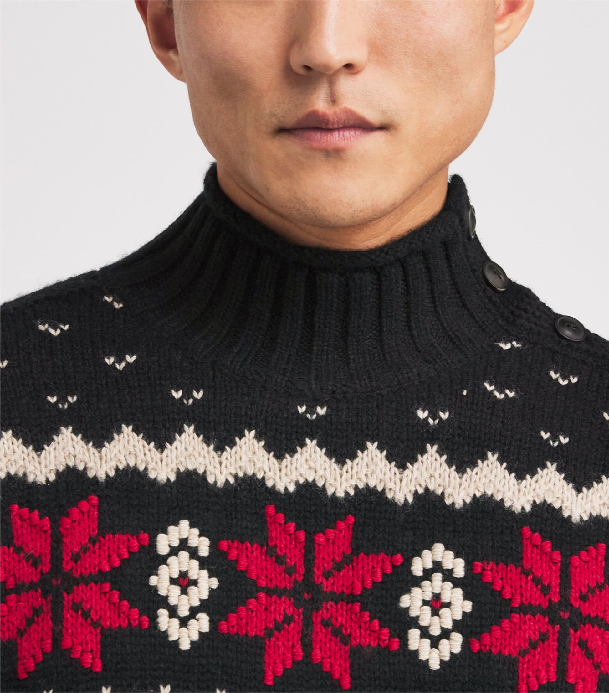 Polo Ralph Lauren Grey Wool Snowflake Rollneck Sweater