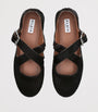 Alaïa Brown Pony Hair Criss-Cross Ballet Flats