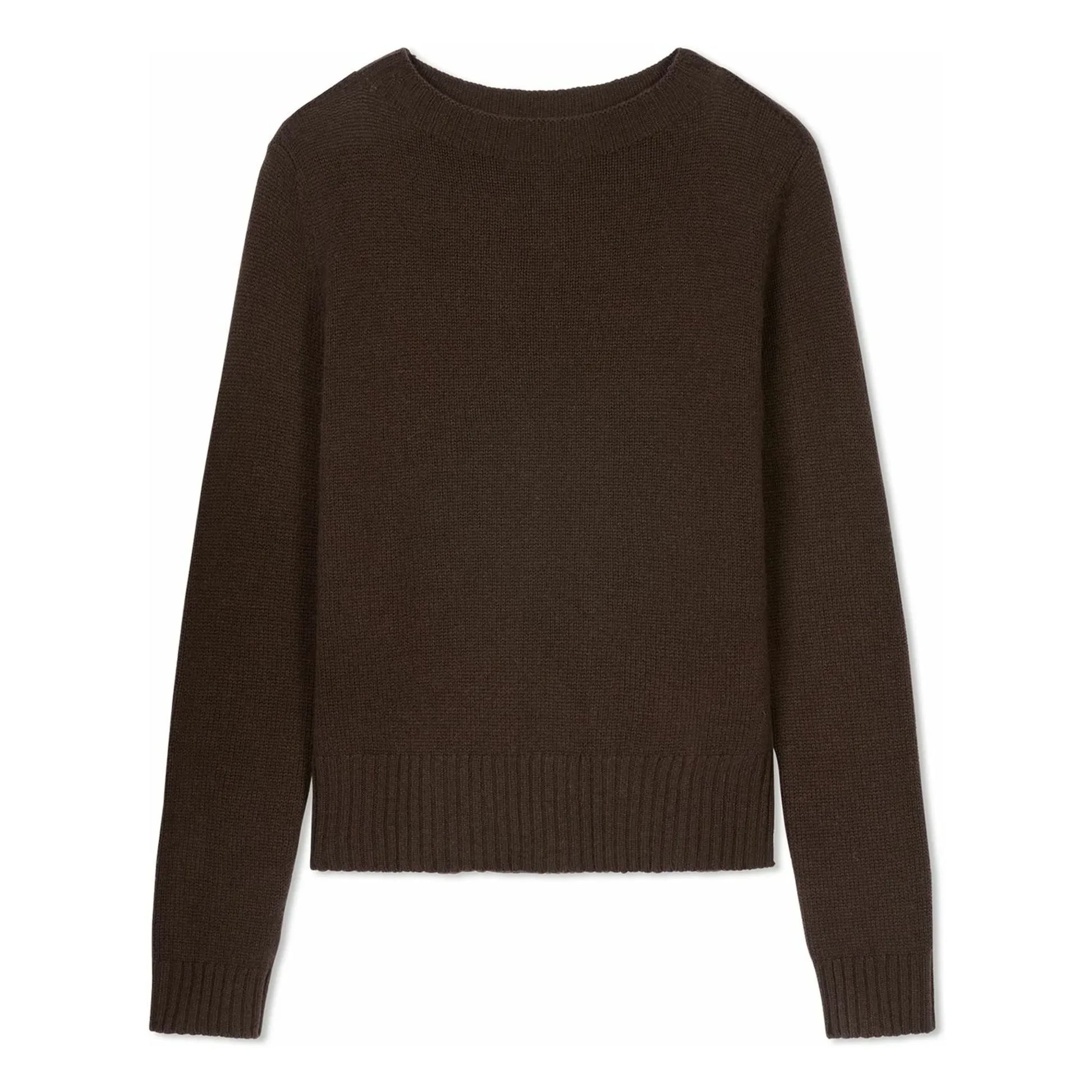 Bompard - Round Neck Sweater 4 Threads Cashmere | Chocolate