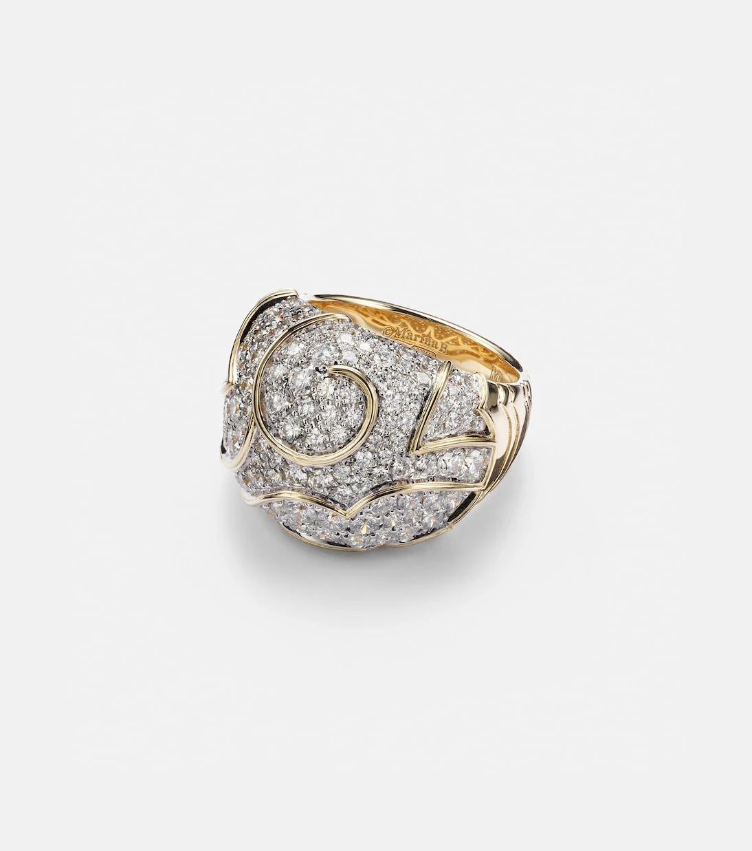 Marina B - Onda Bombe 18kt gold ring with diamonds