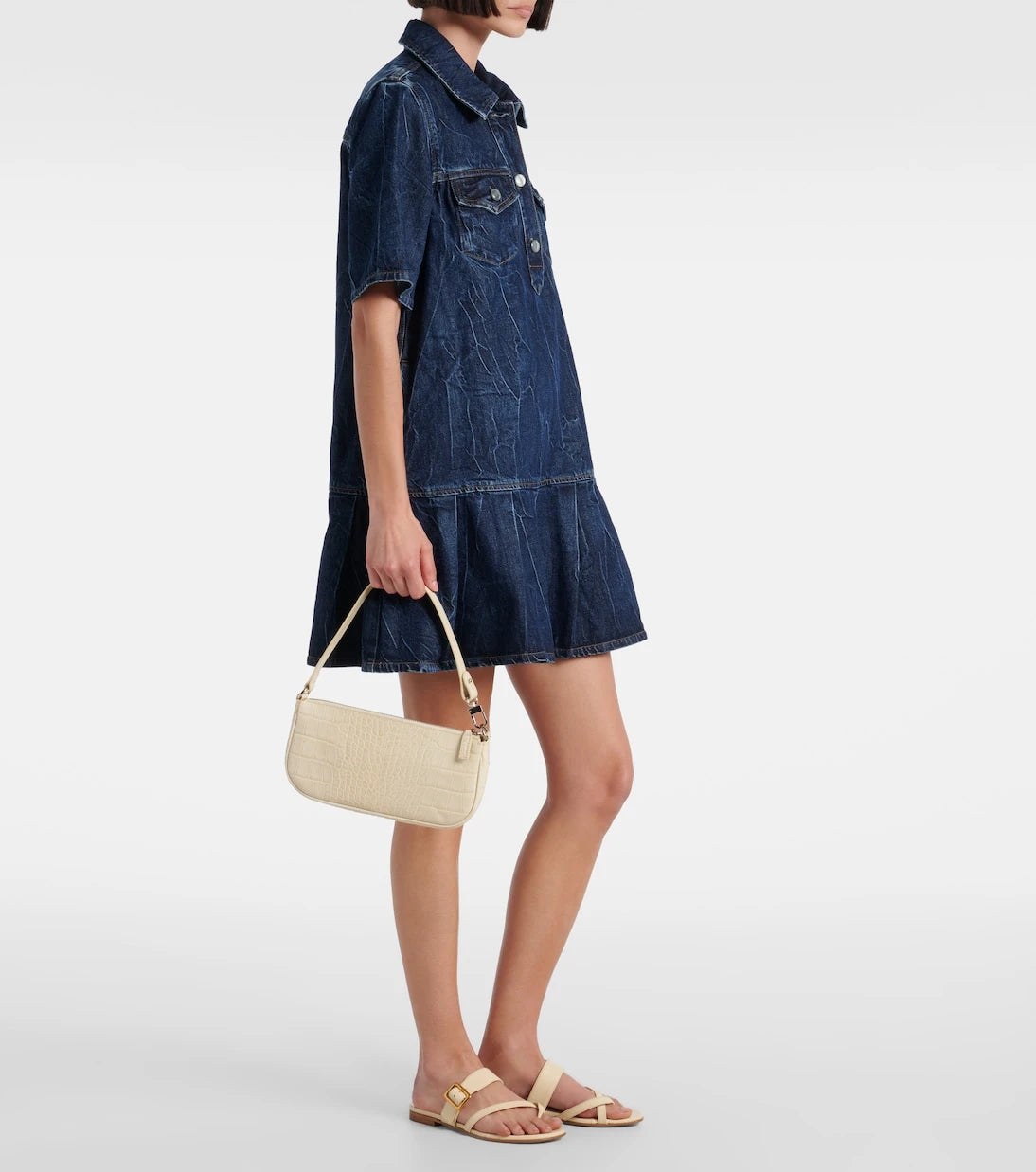 By Far - Rachel croc-effect leather shoulder bag