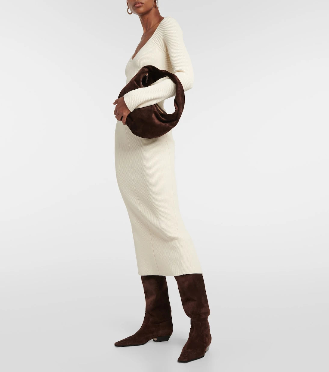 Khaite - Suede knee-high boots