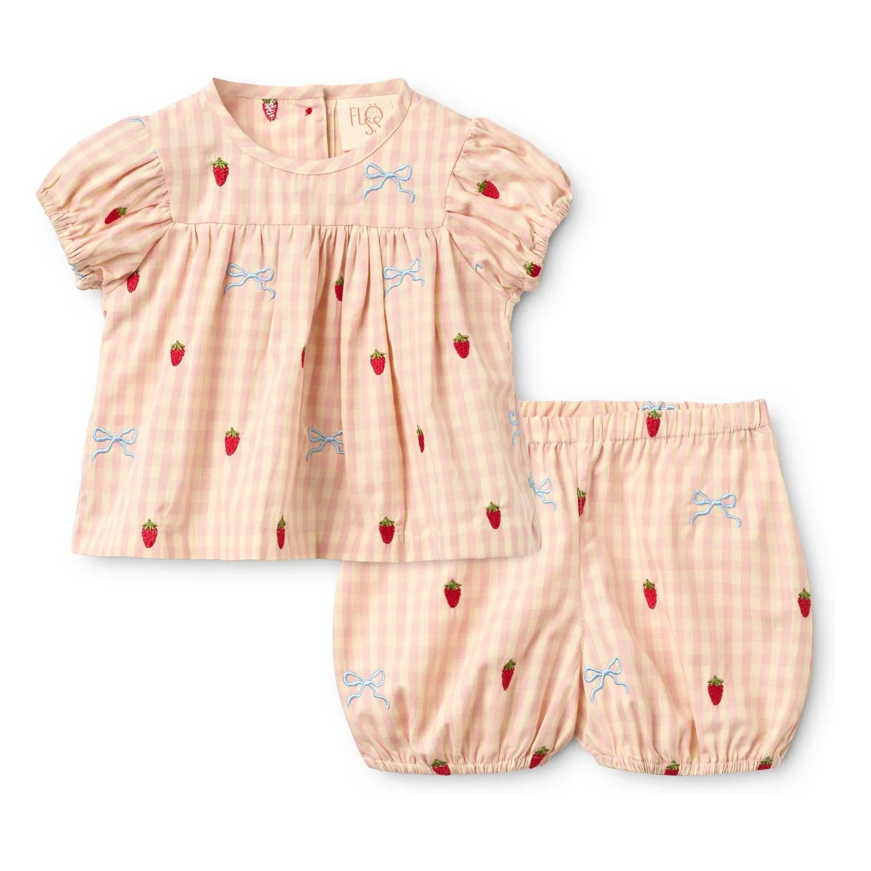 Flöss - Dolly Vichy blouse and shorts set | Apricot