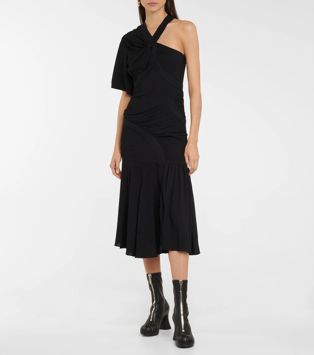 Stella McCartney - Emmeline crêpe one-shoulder midi dress