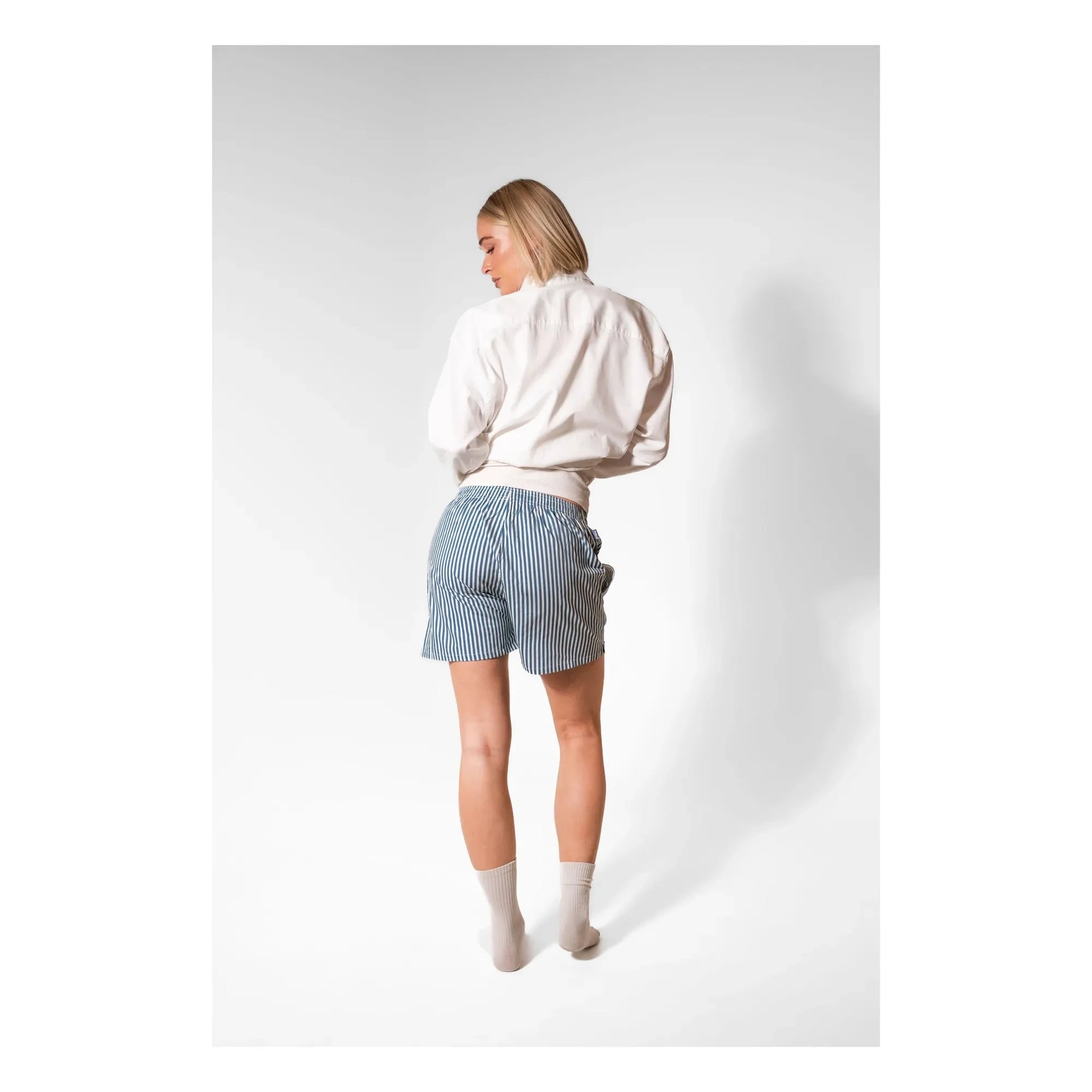 Pockies - Boyfriend Striped Boxers | Blue