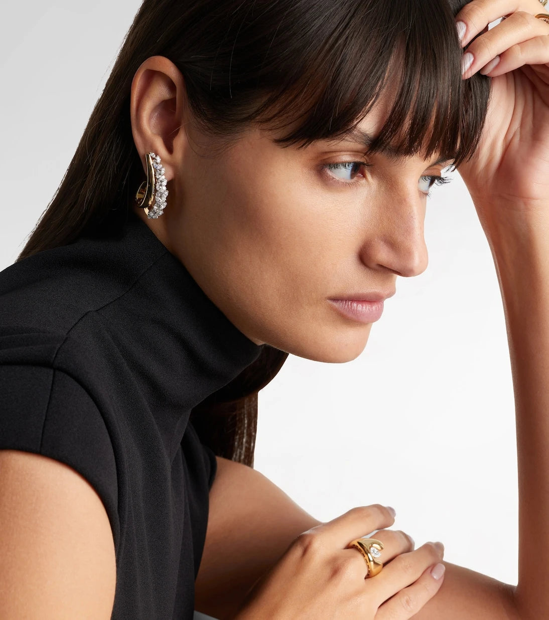 Yeprem - Golden Strada 18kt gold earrings with diamonds