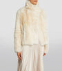 Yves Salomon White Reversible Shearling Jacket