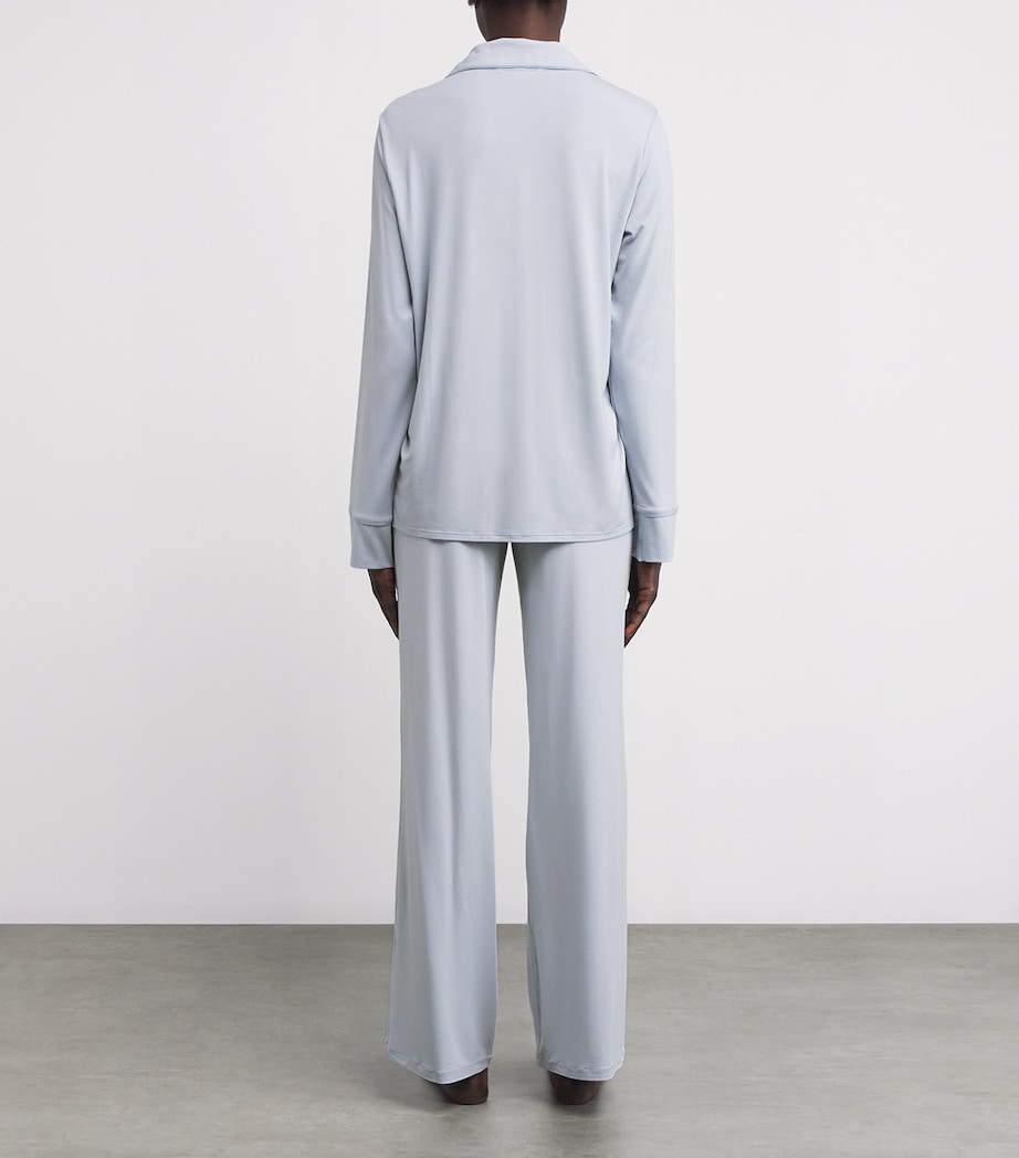 Skims Blue Modal-Blend Long-Sleeve Pyjama Set