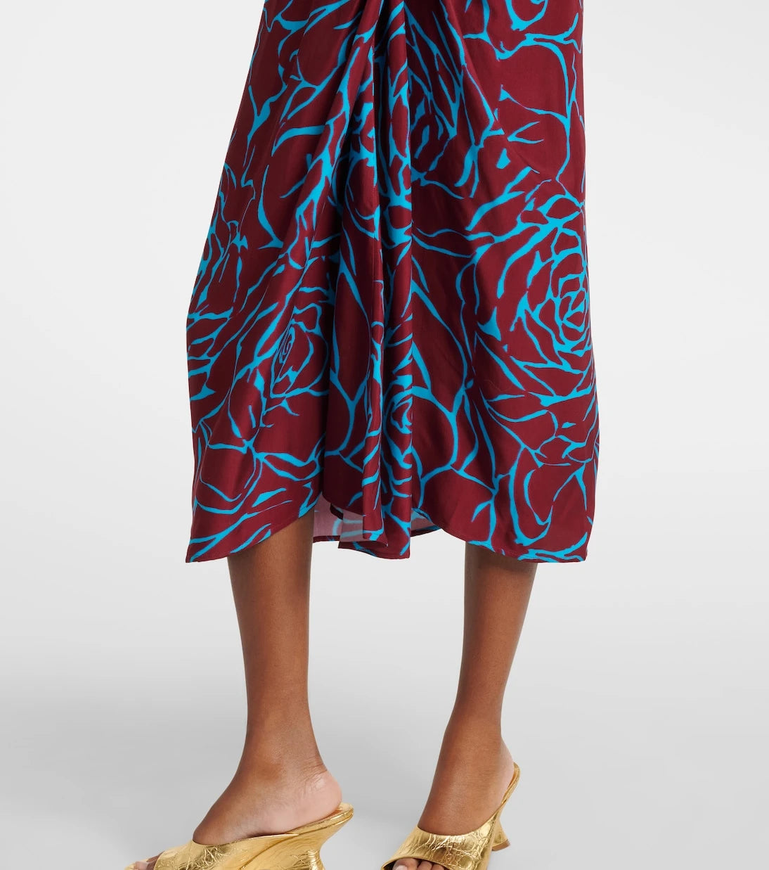 Dries Van Noten - Printed satin midi dress
