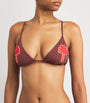 Johanna Ortiz Brown Embroidered Heatwave Bikini Top