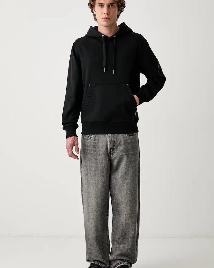 MOOSE KNUCKLES erkek pamuklu kapüşonlu sweatshirt