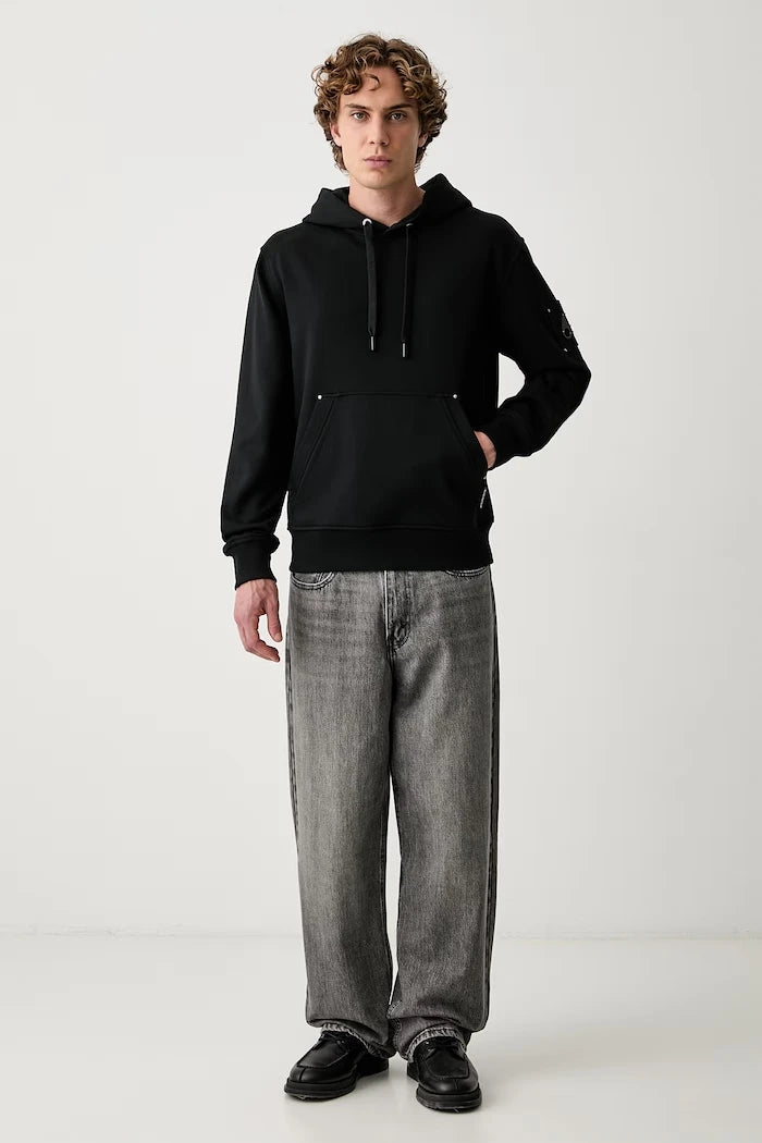 MOOSE KNUCKLES erkek pamuklu kapüşonlu sweatshirt