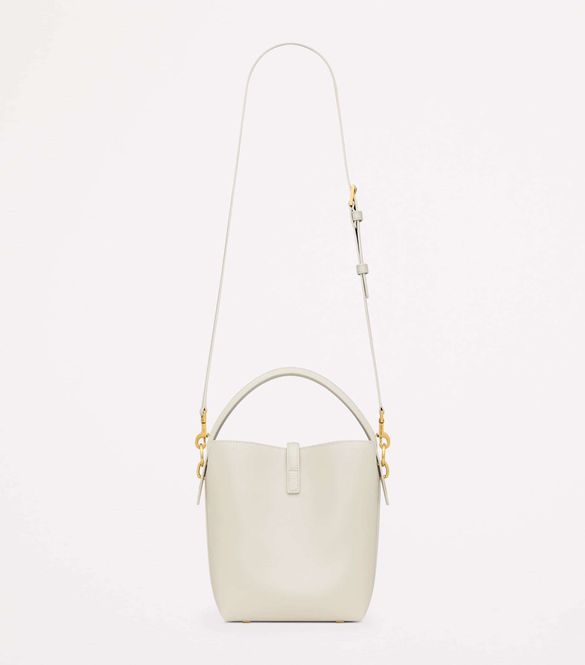 Saint Laurent White Small Calfskin Le 37 Bucket Bag