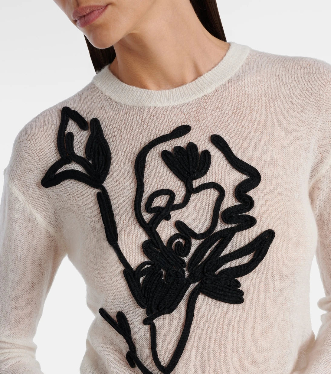 Erdem - Embroidered alpaca and wool-blend sweater