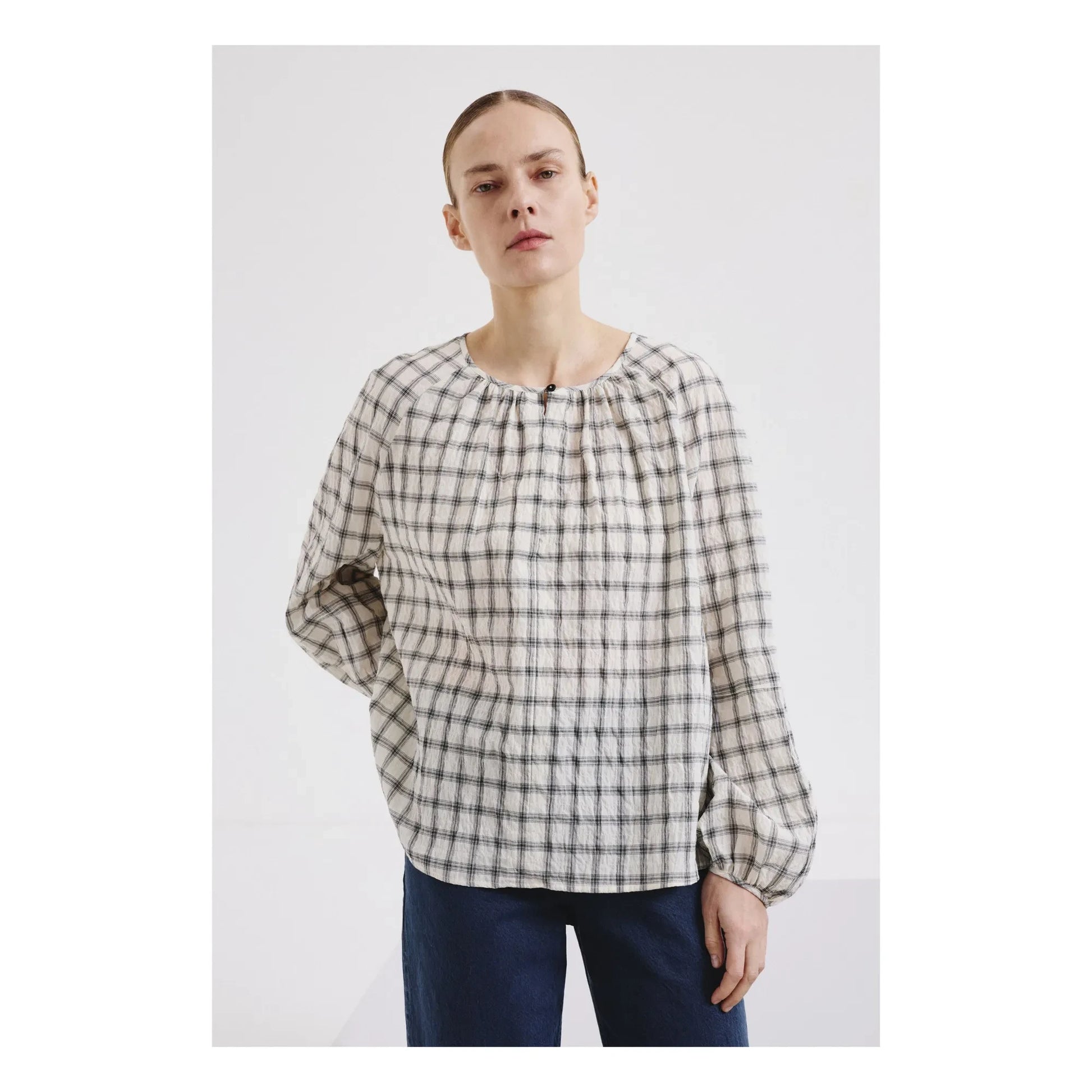 Pomandère - Cotton Stripes Blouse | Cream