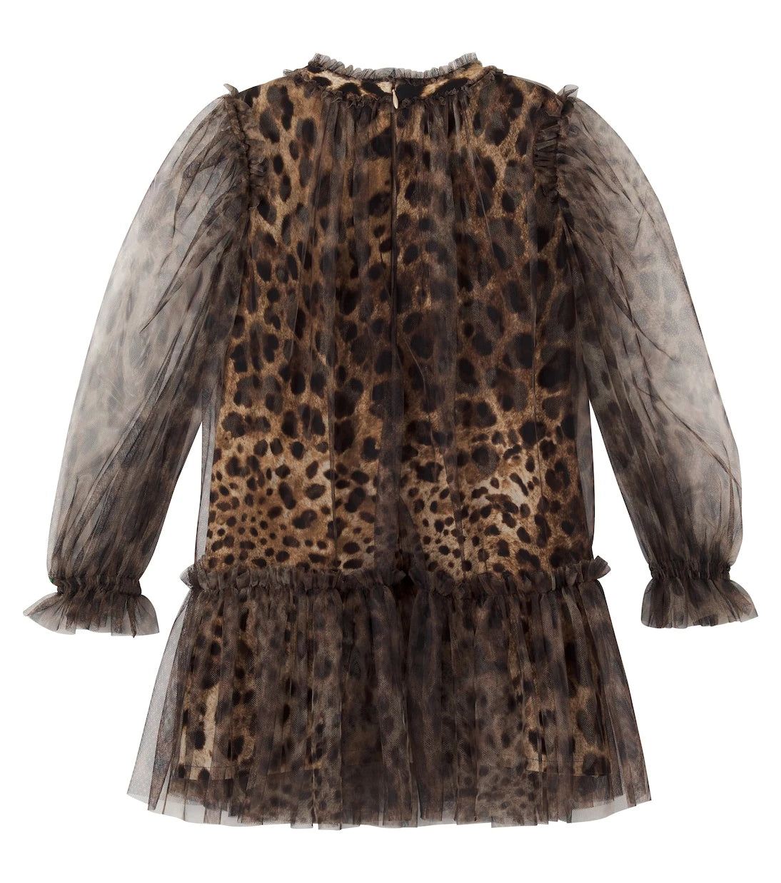 Dolce&Gabbana Kids - Leopard-print ruffled tulle dress