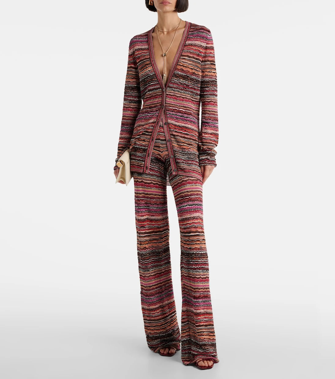 Missoni - Zigzag striped lamé flared pants