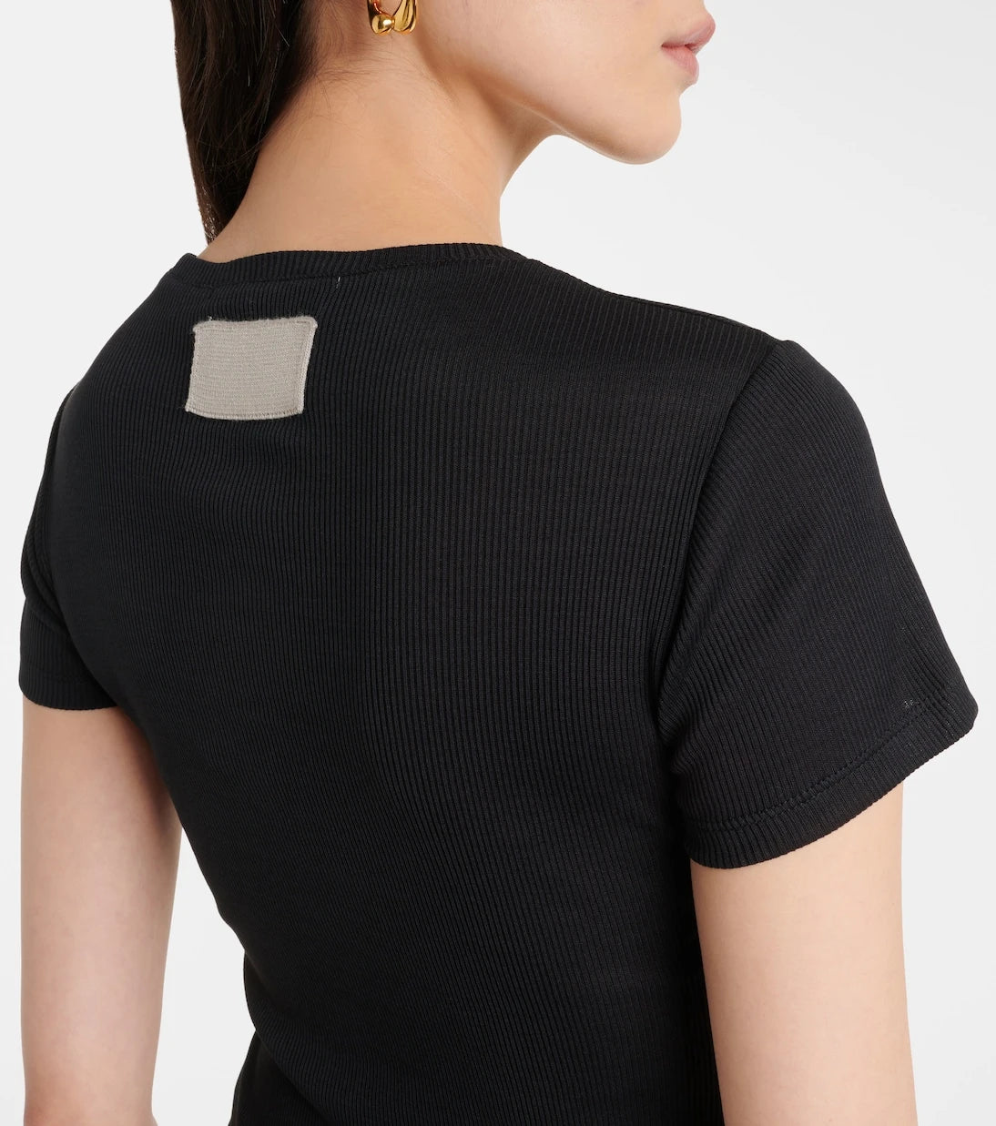 Aya Muse - Ribbed-knit cotton T-shirt