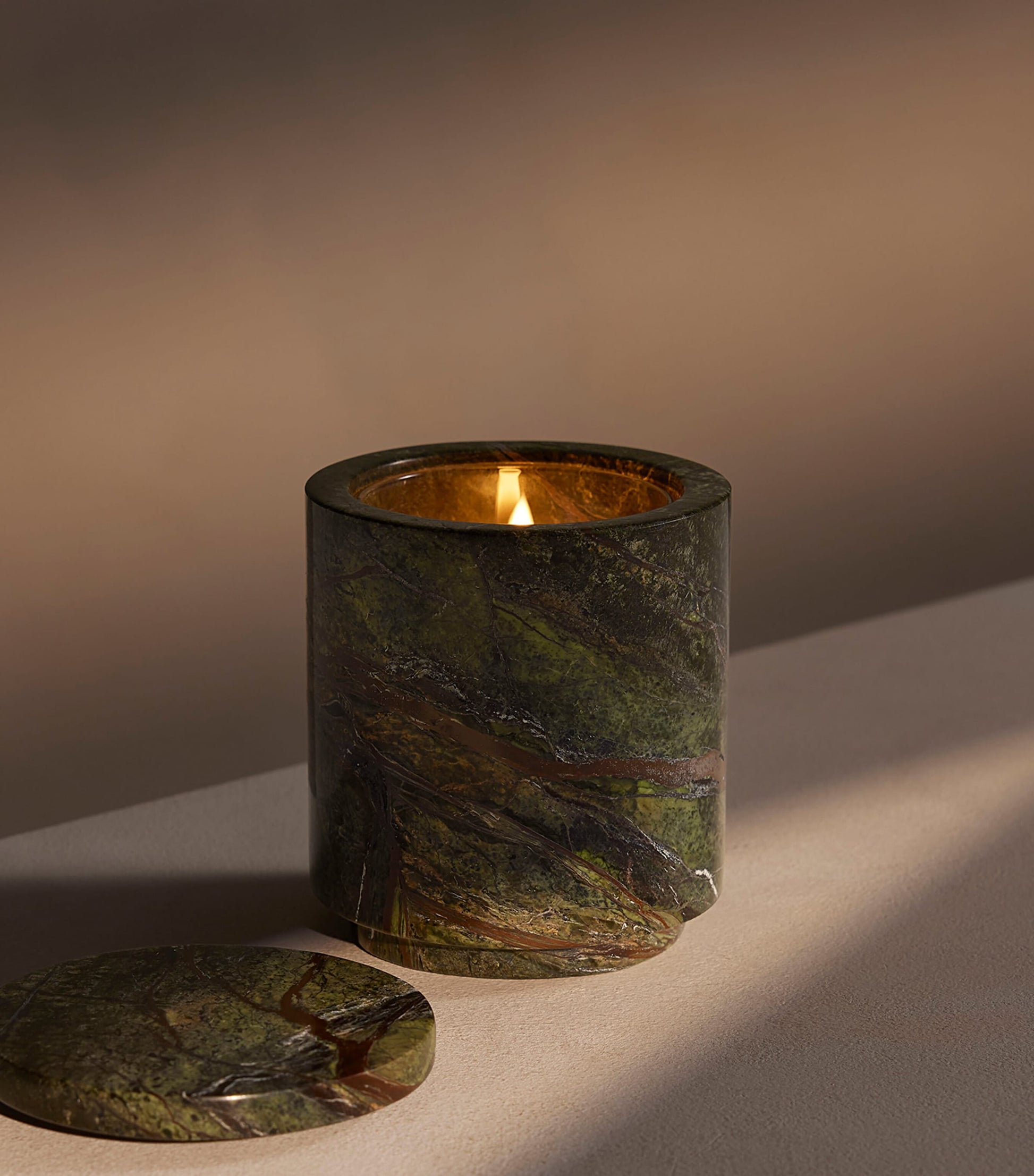 Marble Vessel and Leather & Oud Candle (250g)