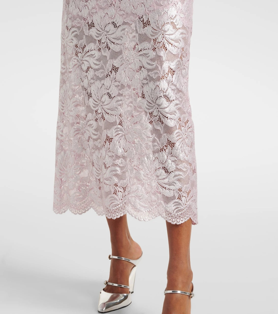 Rabanne - Floral lace midi skirt
