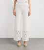 Crochet Wide-Leg Trousers WHITE