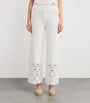 Crochet Wide-Leg Trousers WHITE