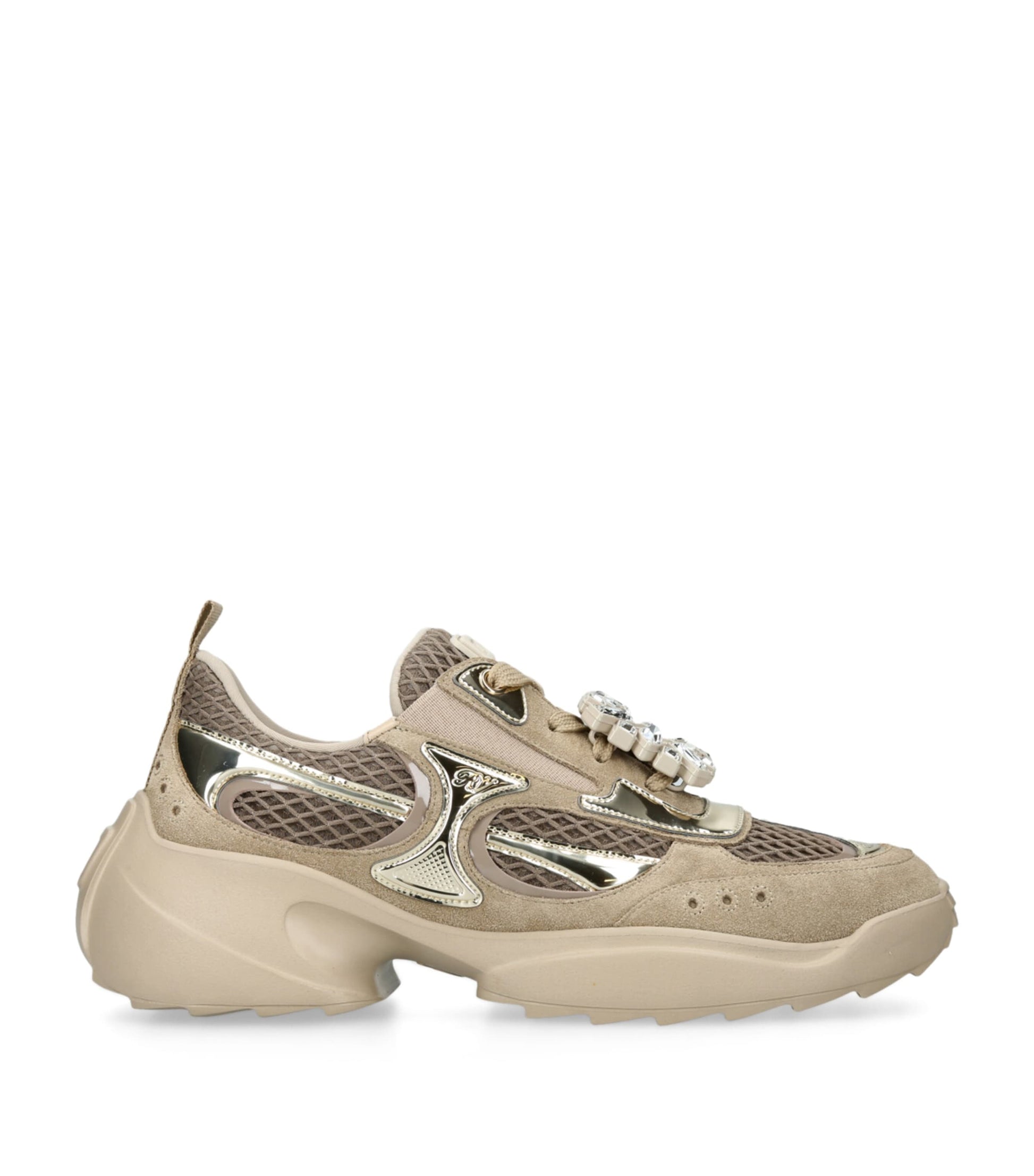 Roger Vivier Gold Viv’ On The Run Sneakers