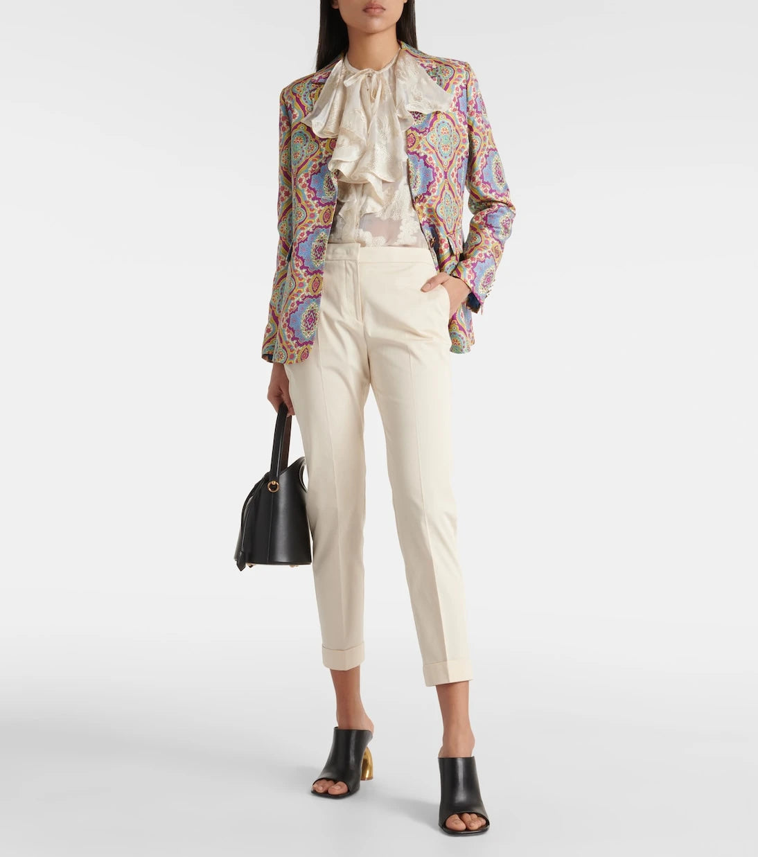Etro - High-rise cotton-blend tapered pants
