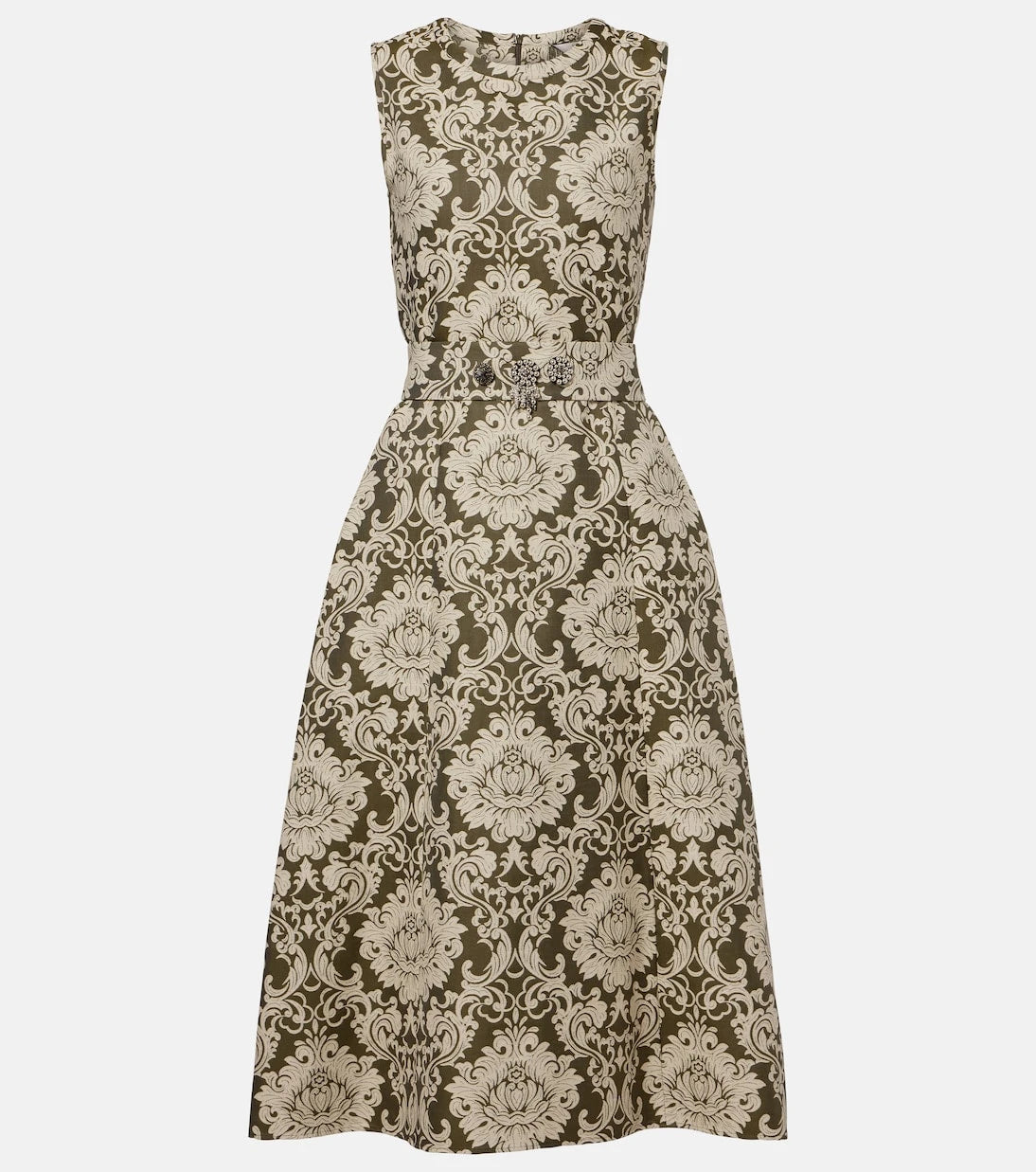 'S Max Mara - Embellished cotton-blend jacquard midi dress