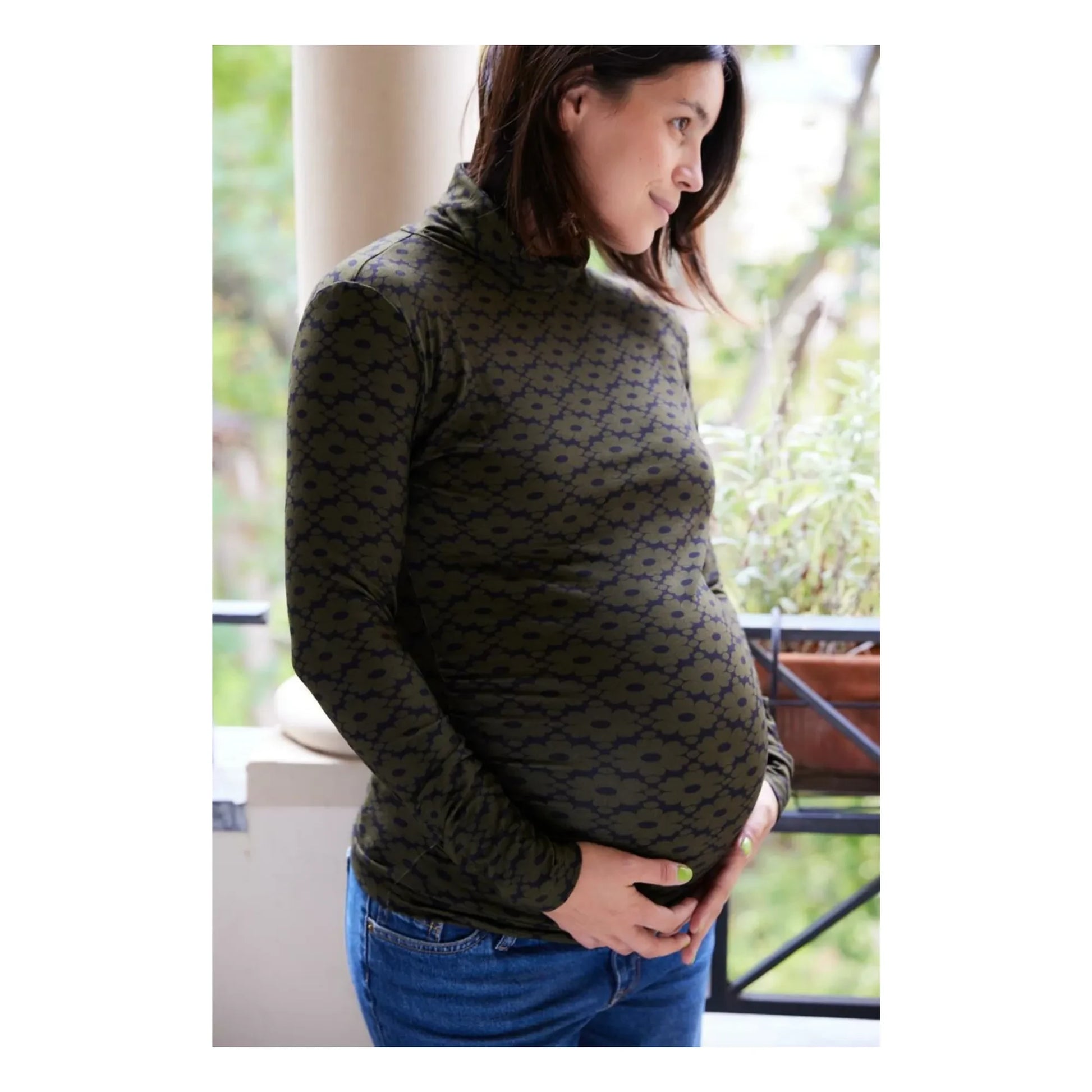 Paloma Collection - Mathilda Seventies Pregnancy Top | Khaki