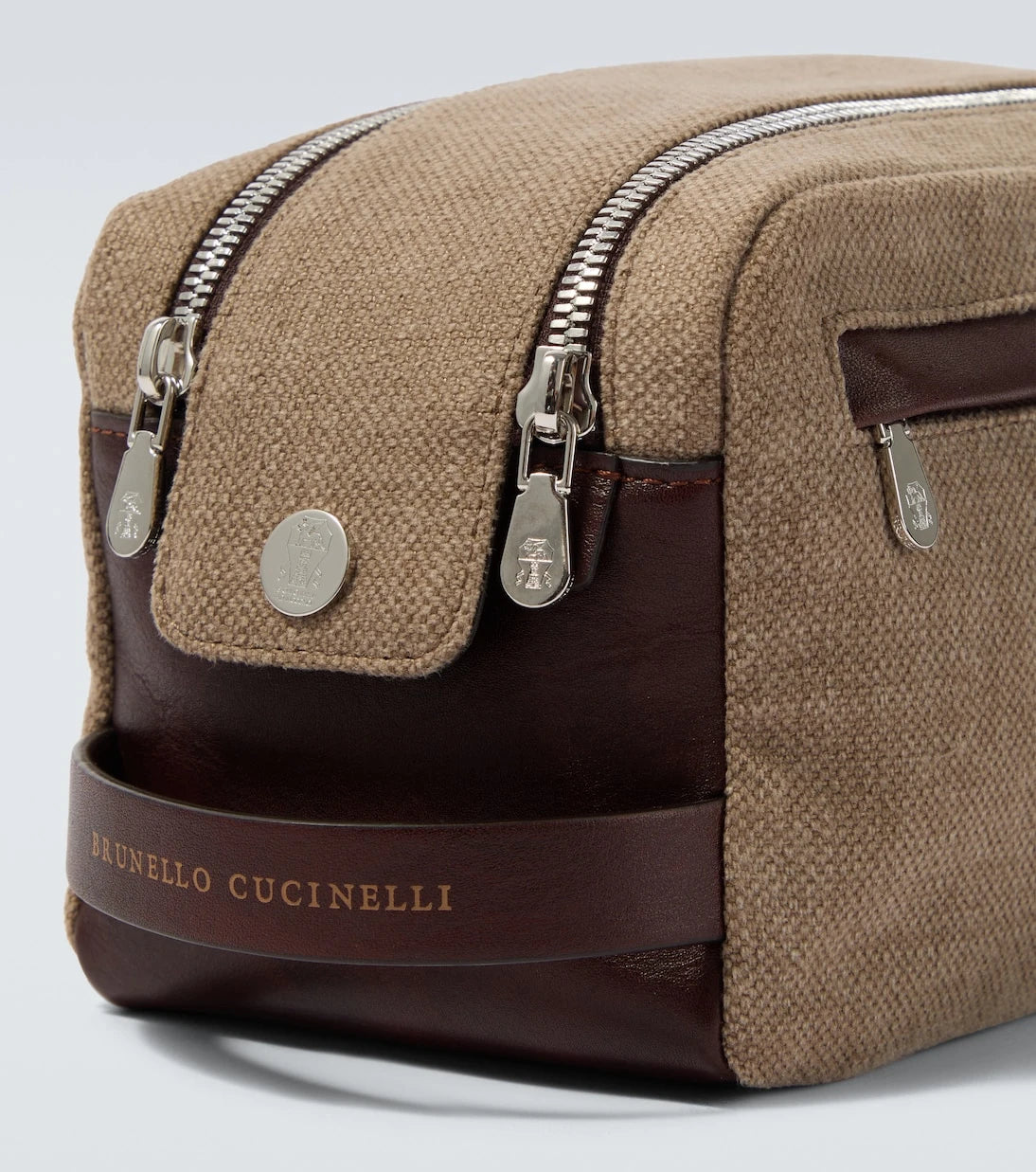 Brunello Cucinelli - Leather-trimmed toiletry bag